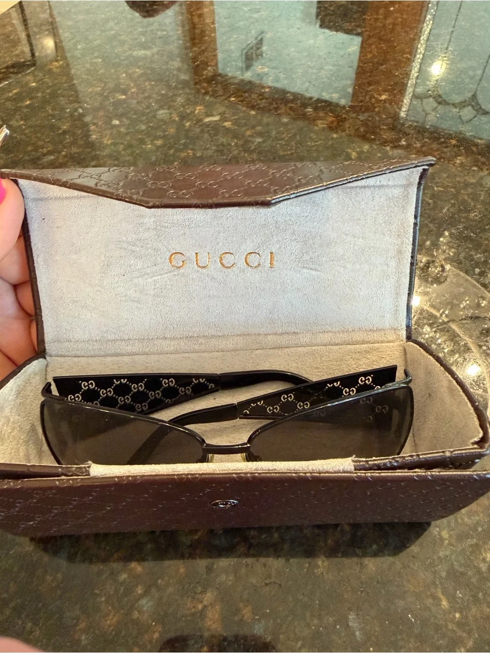 Gucci Black Men’s Sunglasses with Branded Case